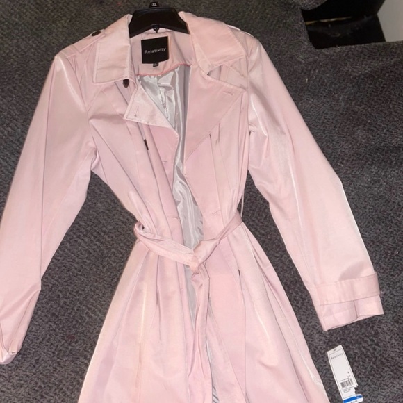 New with tags Relativity Pink Trenchcoat/ raincoat - Picture 3 of 11